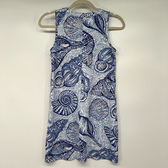 Lilly Pulitzer Amina V-Neck Swing Dress Women's Size XXS Blue Peri Pop Up Shells - Picture 3 of 8